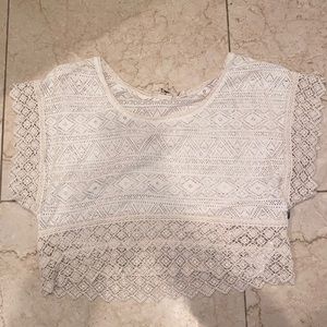 cropped ROXY mesh top